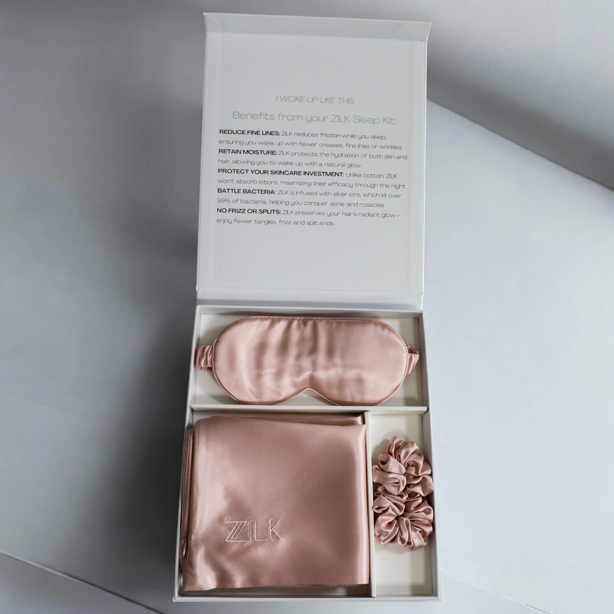 Beauty Silk Sleep Kit 100% Mulberry 25 Momme | Light Pink