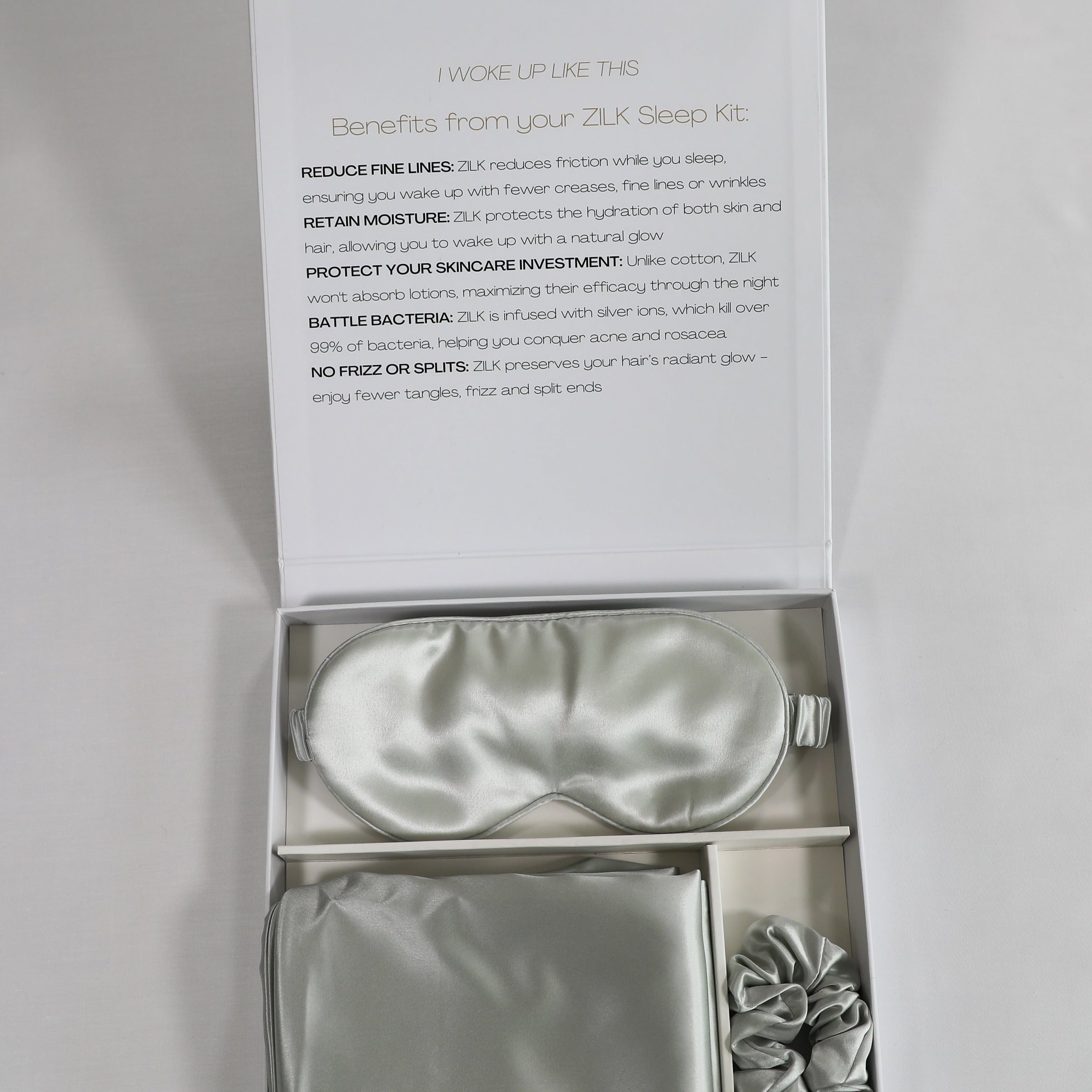 Beauty Silk Sleep Kit 100% Mulberry 25 Momme | Steel Grey