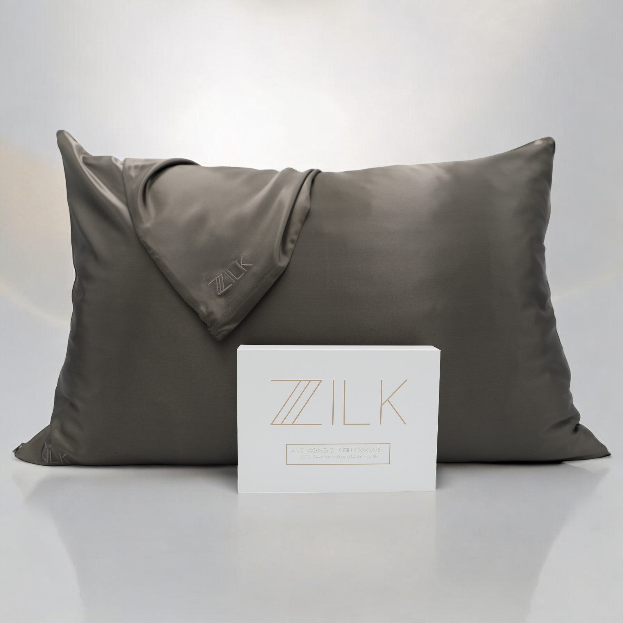 Beauty Silk Pillowcase 100% Mulberry 25 Momme | Charcoal Grey