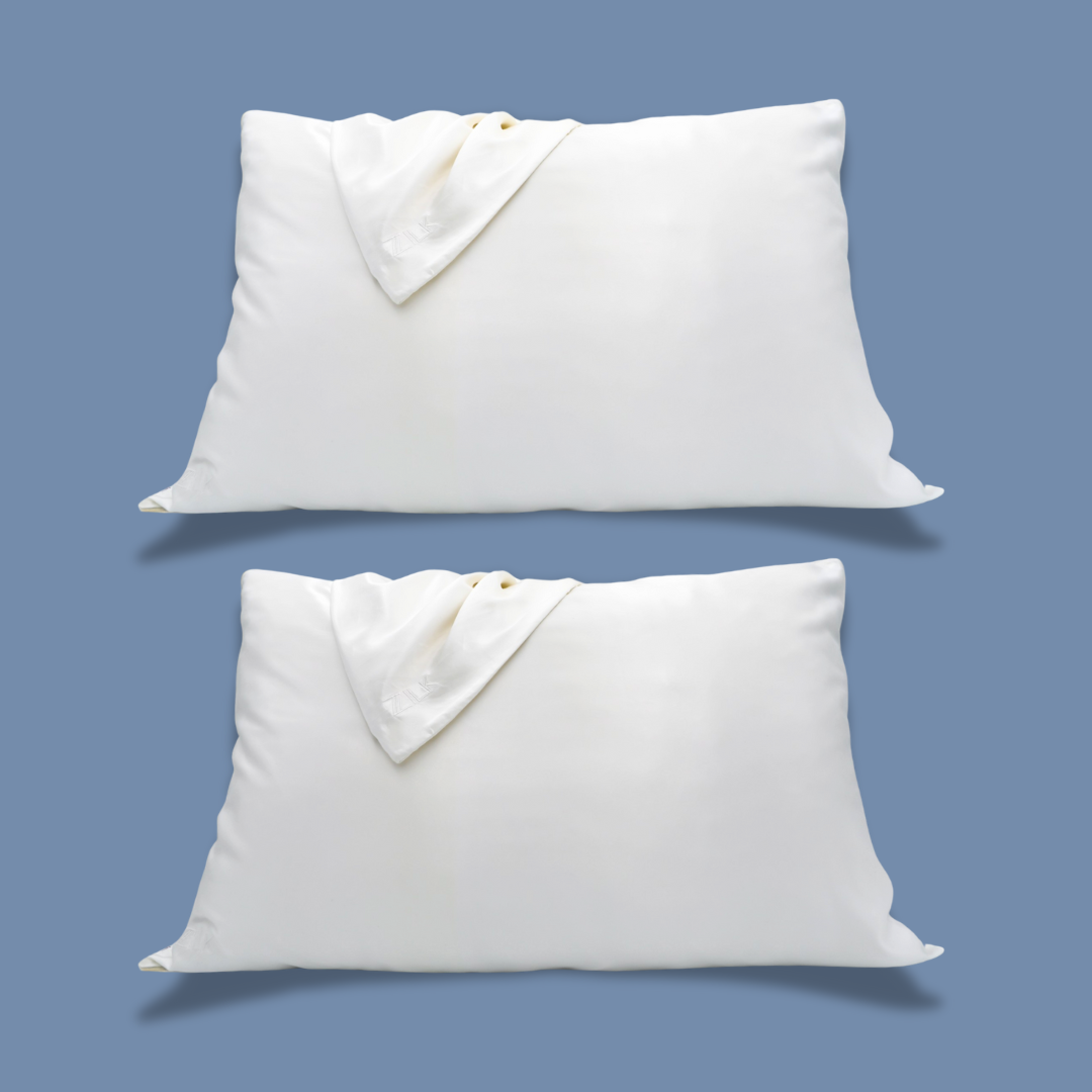2x Silk Pillowcase Bundle 25 Momme Highest Quality | White Set of 2