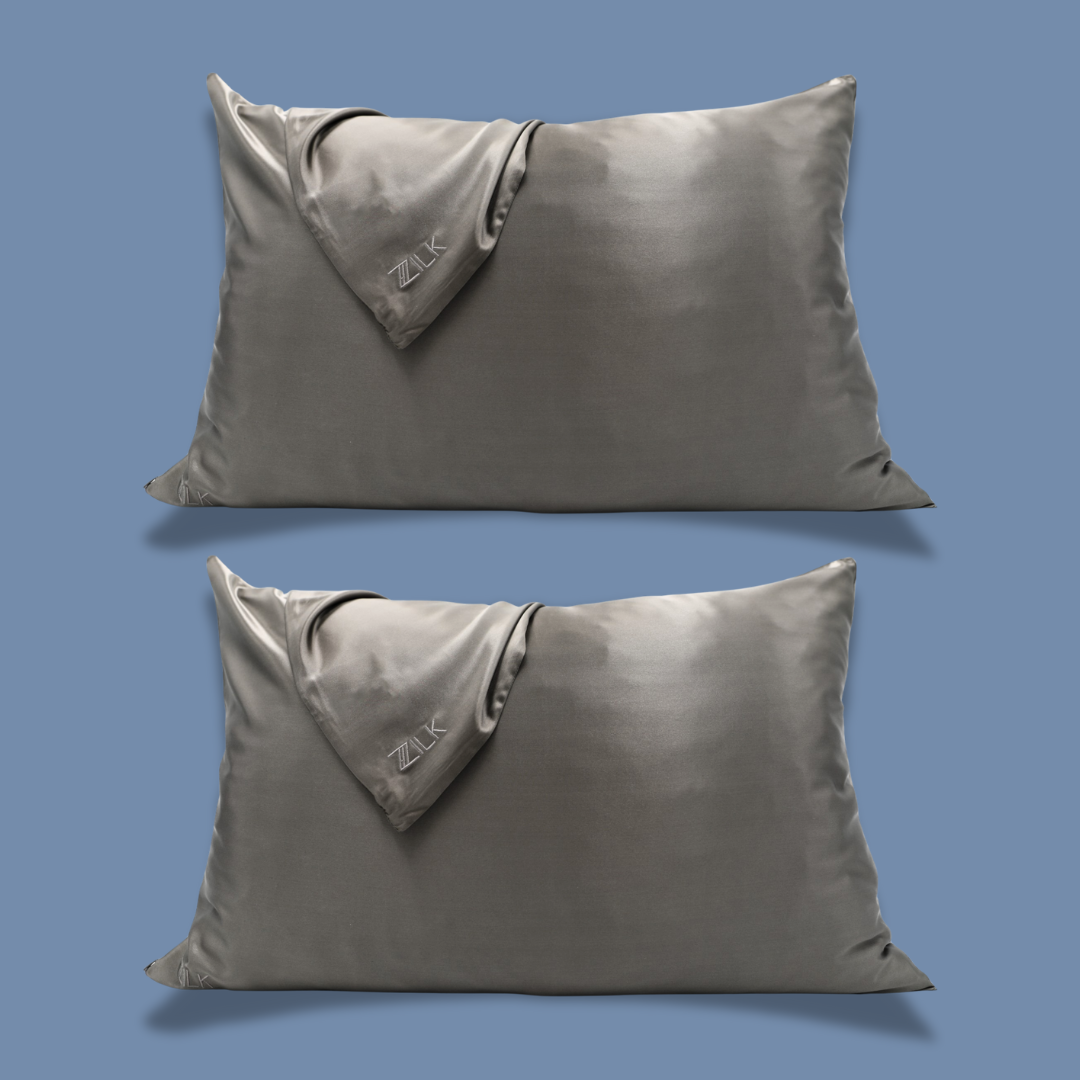 2x Silk Pillowcase Bundle 25 Momme Highest Quality | Charcoal Grey Set of 2