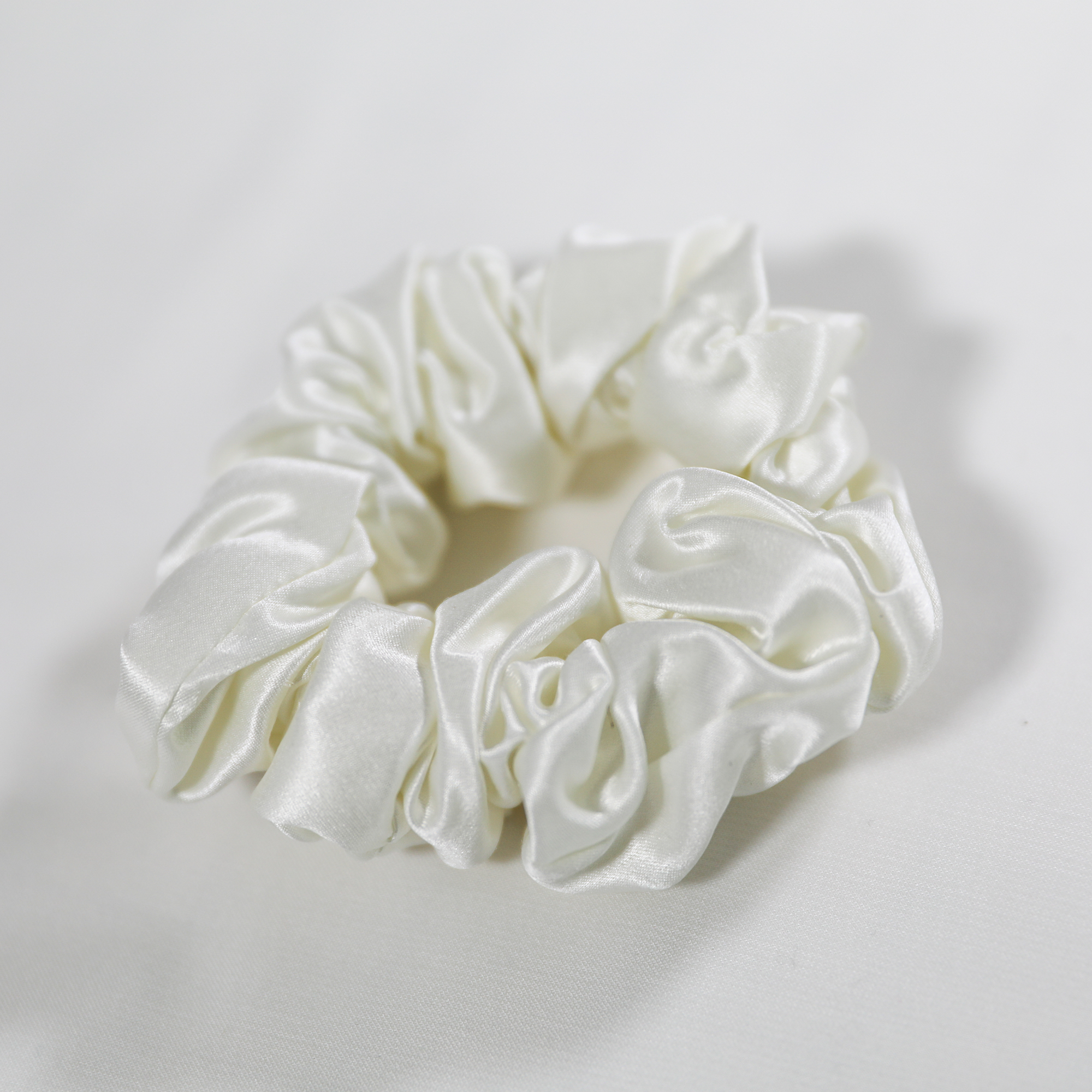 Premium 100% Silk Scrunchies | Thick & Thin, Set of 2 | Ivory White