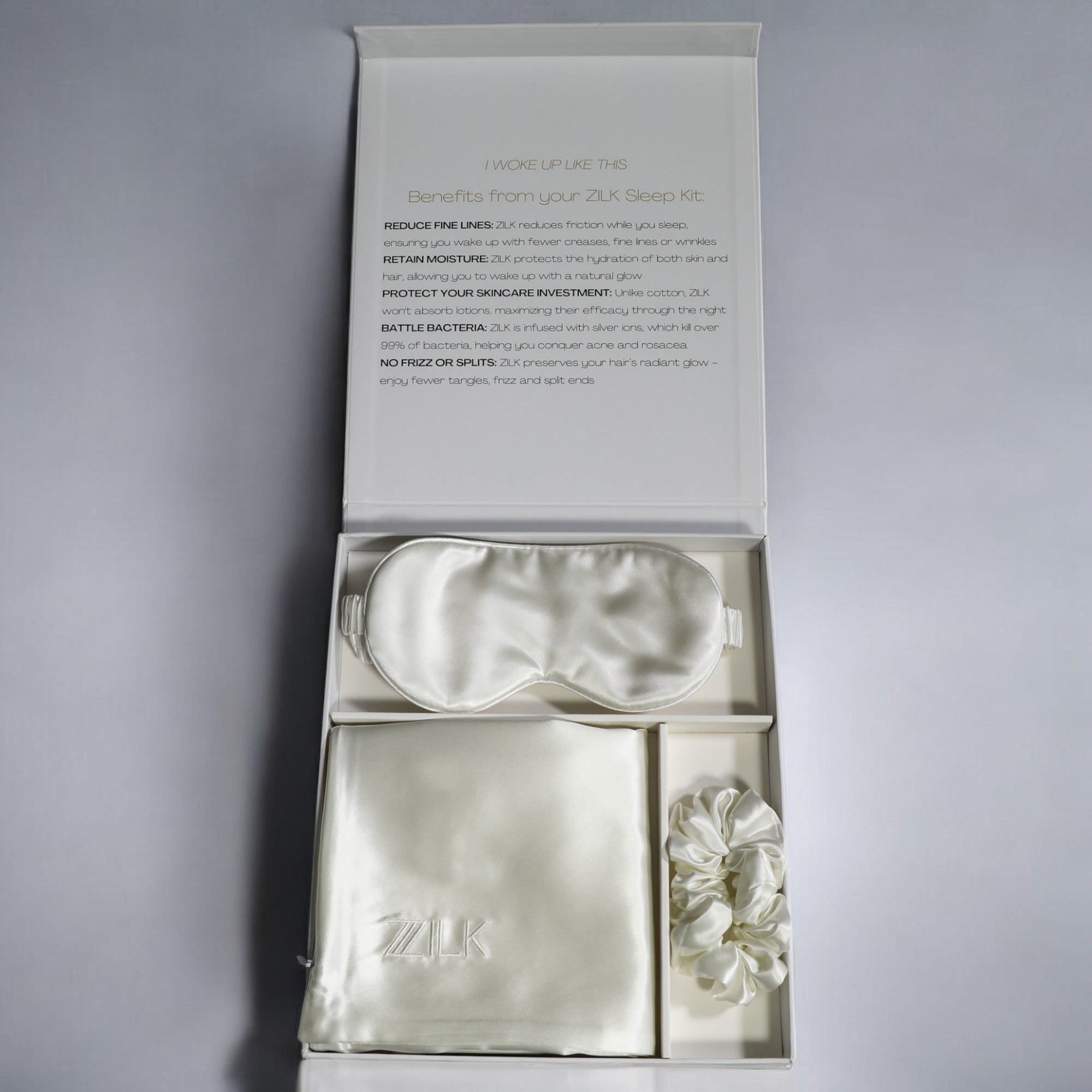 Beauty Silk Sleep Kit 100% Mulberry 25 Momme | Ivory White