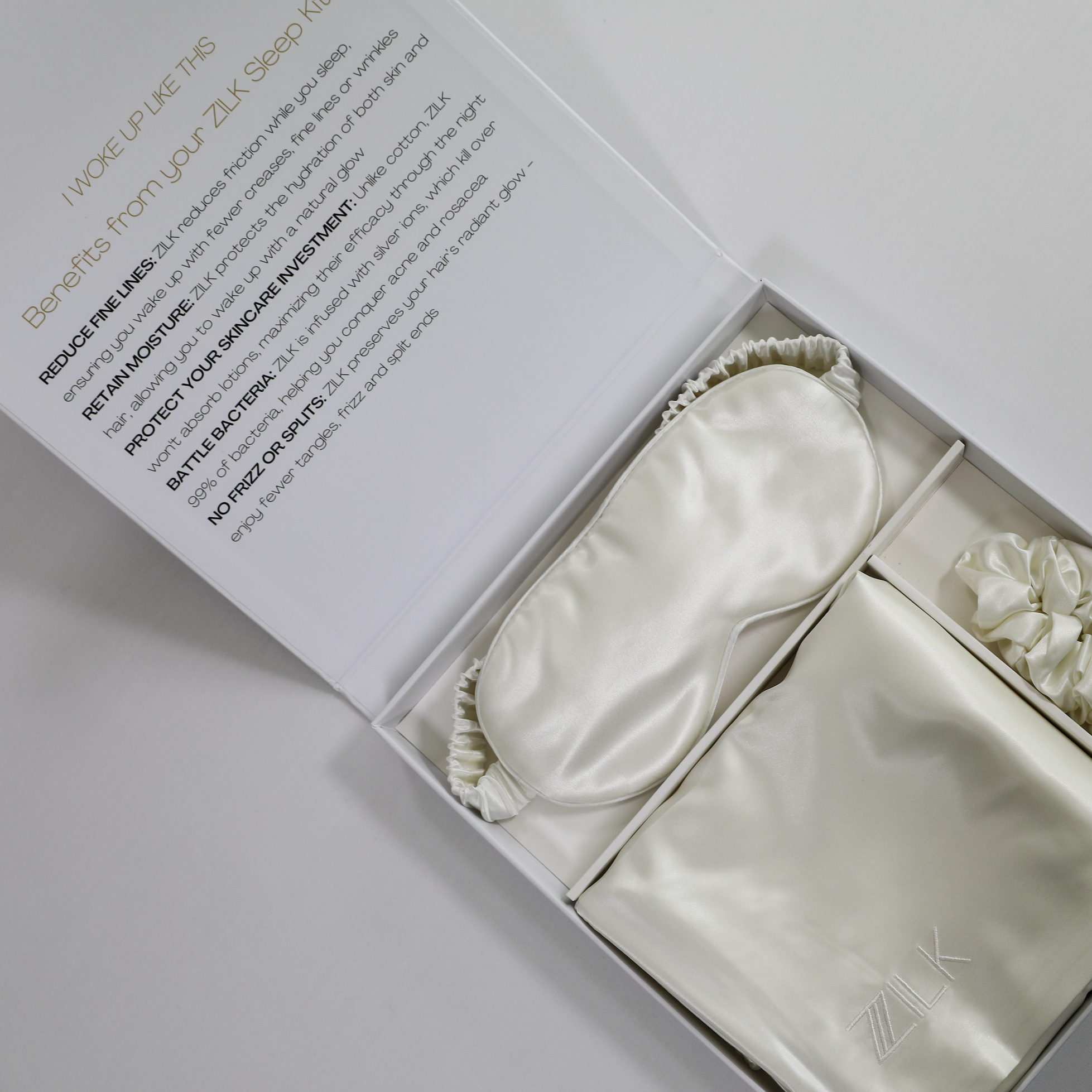 Beauty Silk Sleep Kit 100% Mulberry 25 Momme | Ivory White