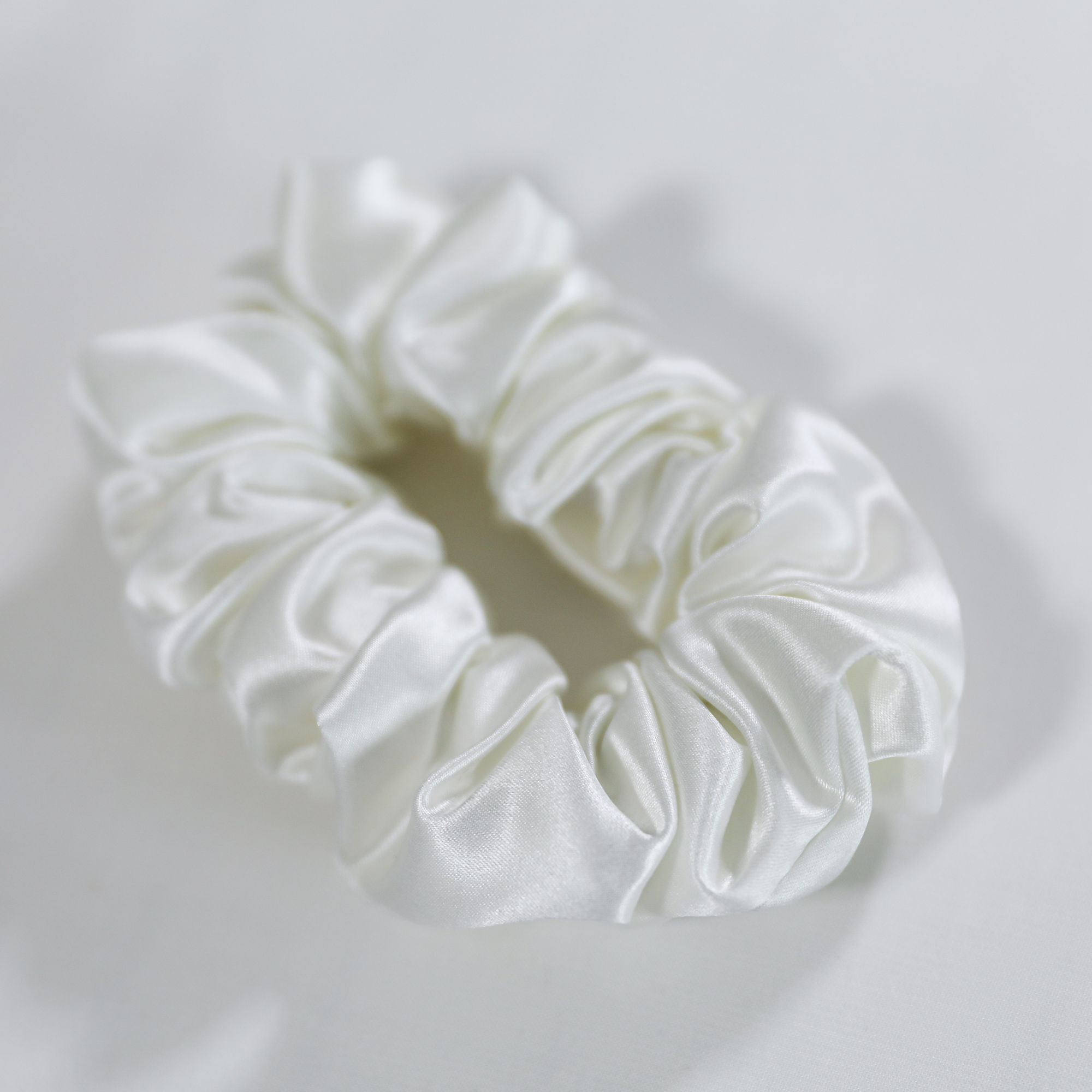 Premium 100% Silk Scrunchies | Thick & Thin, Set of 2 | White