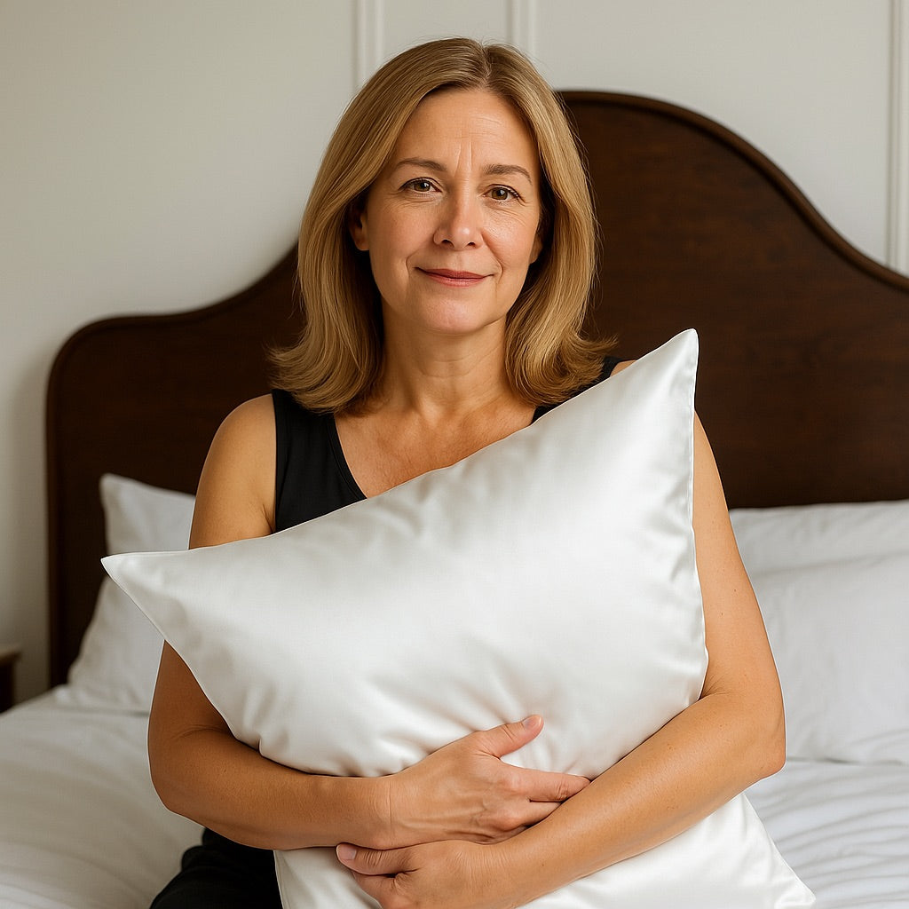 100% Silk Pillowcase 25 Momme Quality Anti-Acne -Aging -Frizz | White
