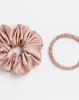 100% Silk Scrunchie Set Anti-Frizz & Breakage Thick & Thin | Pink