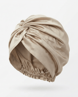 Champagne silk hair bonnet for smooth hair