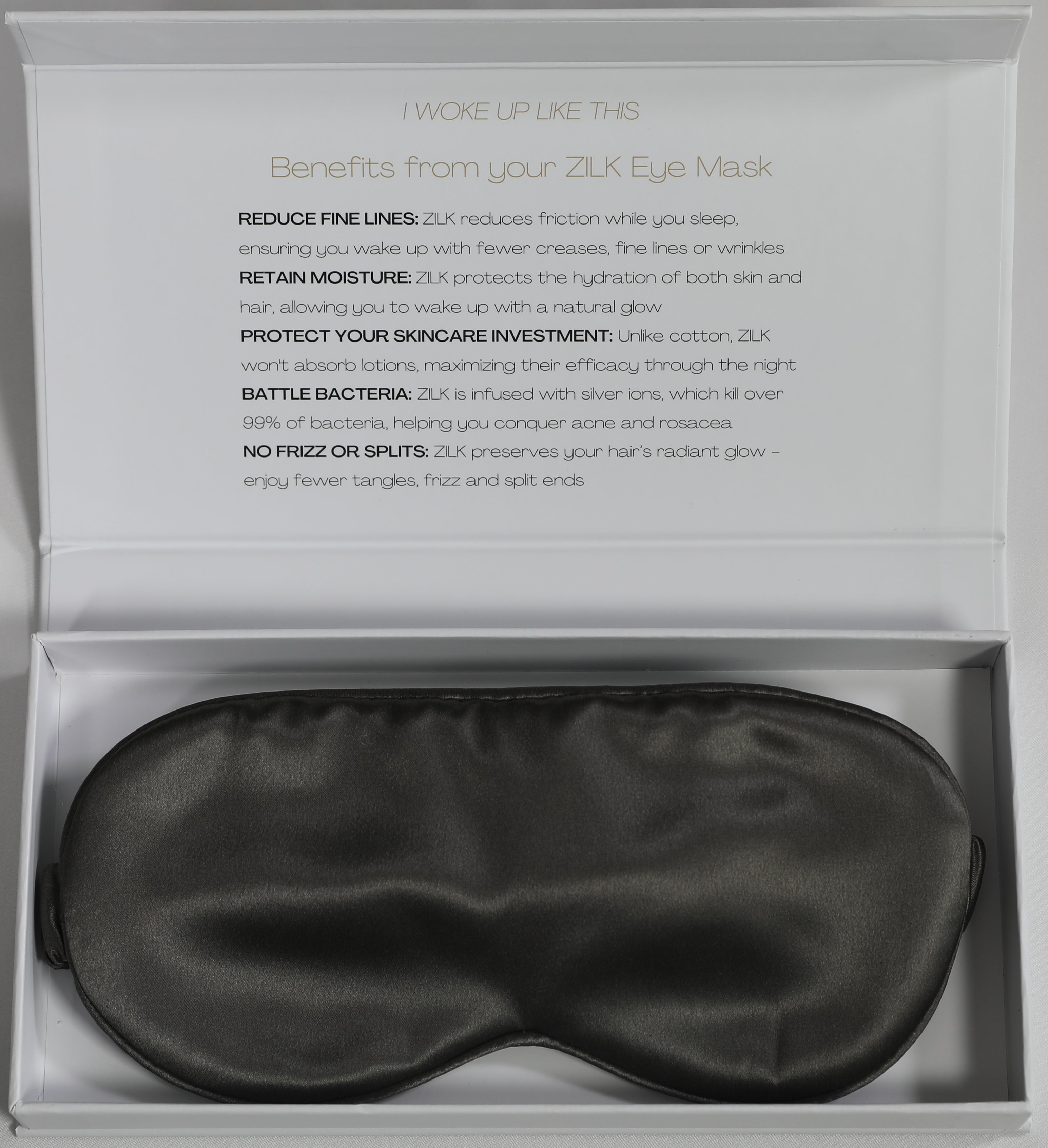 Zilk Serenity Eye Mask - Charcoal Grey