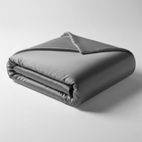 ZILK Darkgray silk duvet cover corner ties and hidden zipper detail