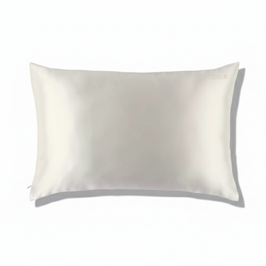 ZILK Ivory silk pillowcase in Queen full view