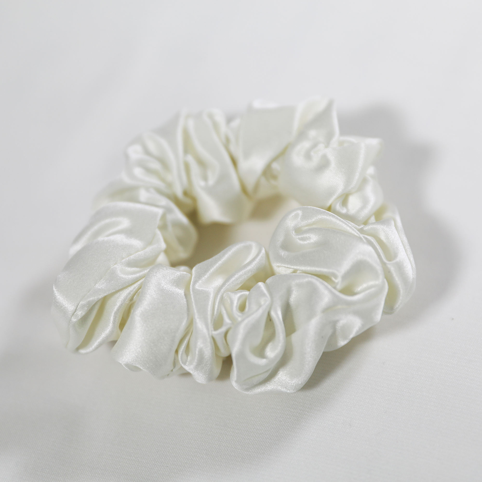 Premium 100% Silk Scrunchies | Thick &amp; Thin, Set of 2 | Ivory White