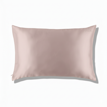 ZILK LightPink silk pillowcase in queen full view
