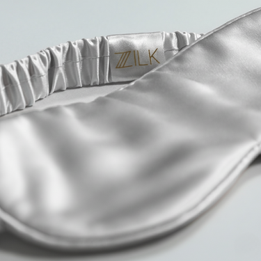 ZILK Lightgray silk sleep mask with light-blocking design