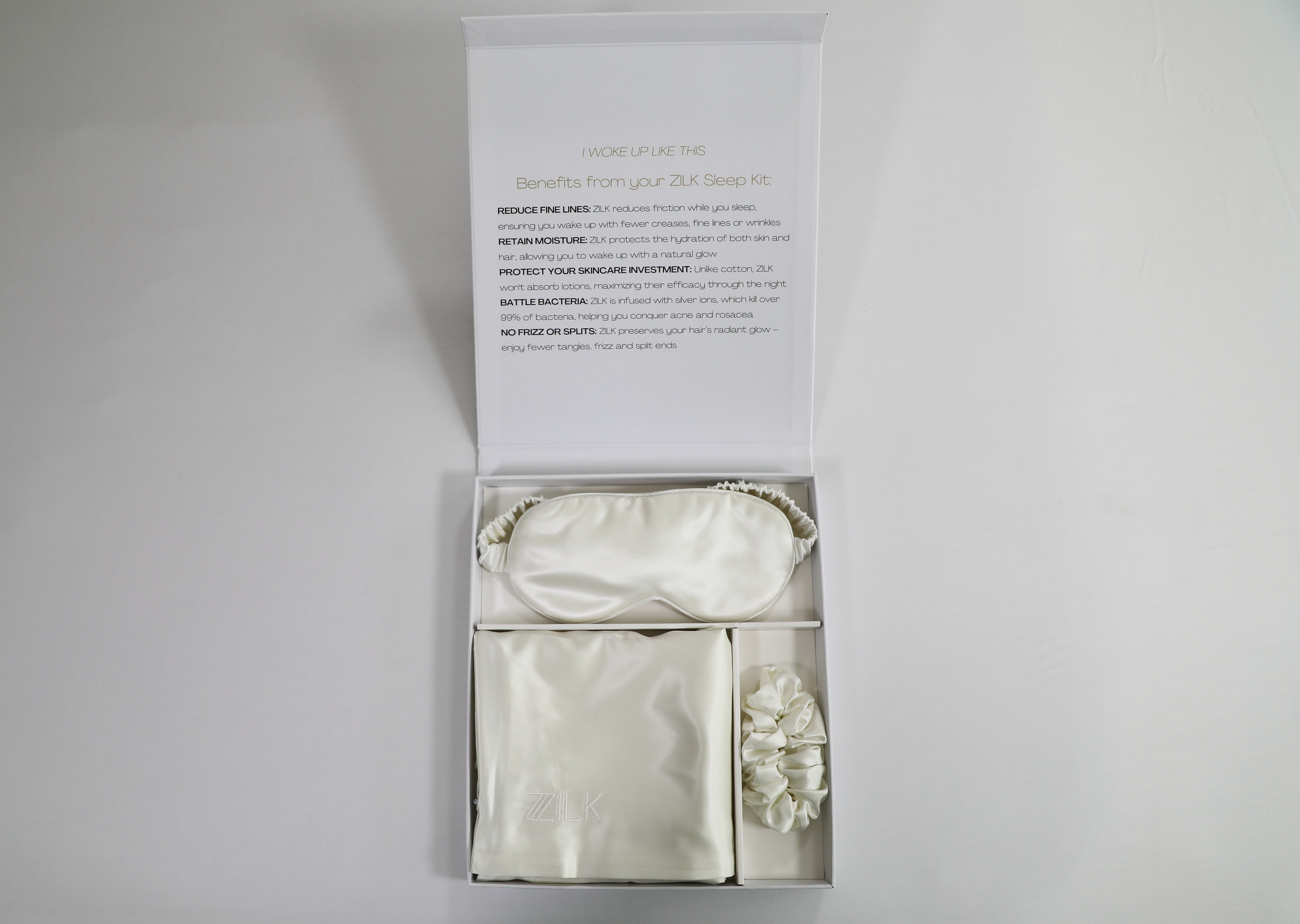 Silk Sleep Kit 100% Mulberry 25 Momme | White