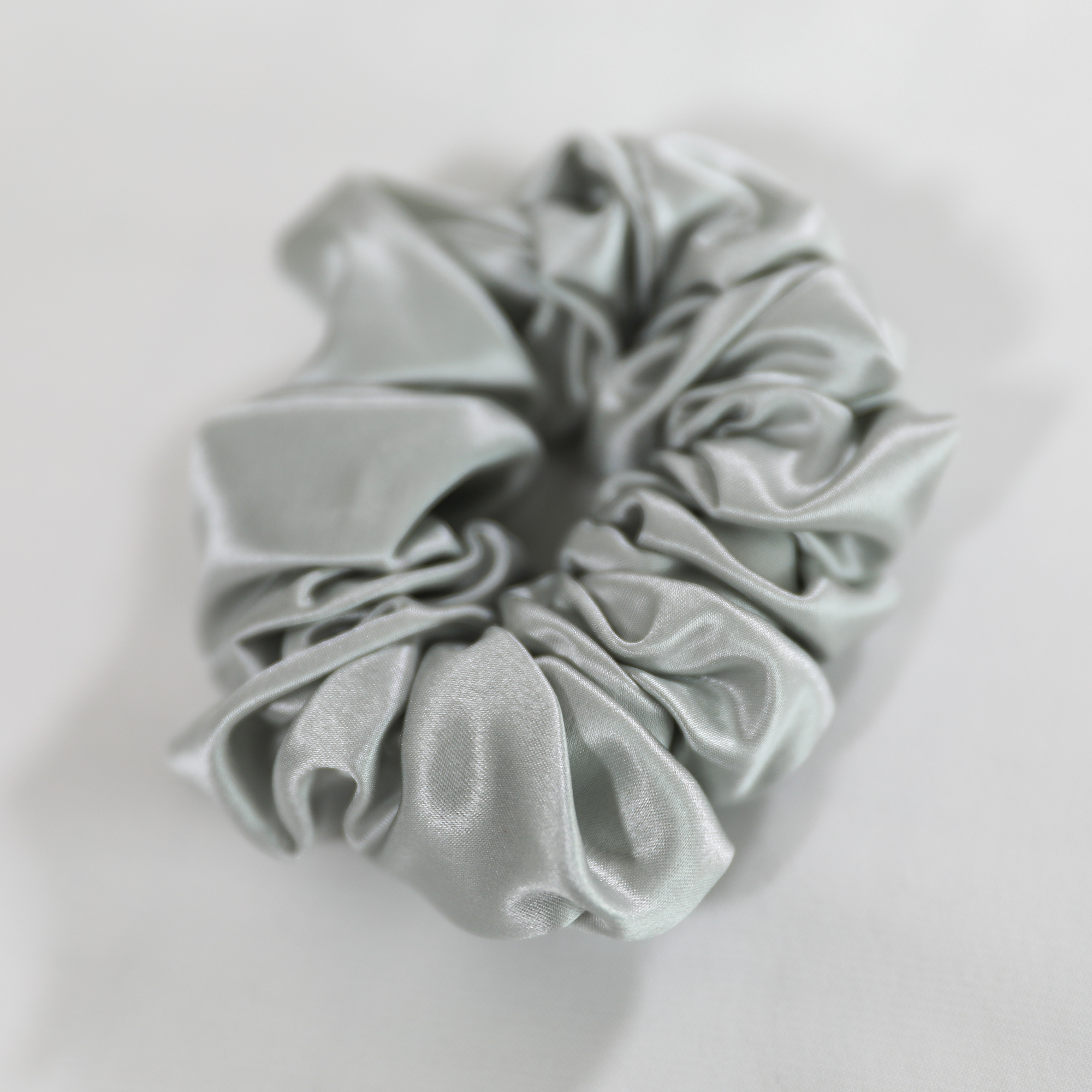 Premium 100% Silk Scrunchies | Thick &amp; Thin, Set of 2 | Steel Grey