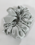 Premium 100% Silk Scrunchies | Thick & Thin, Set of 2 | Steel Grey