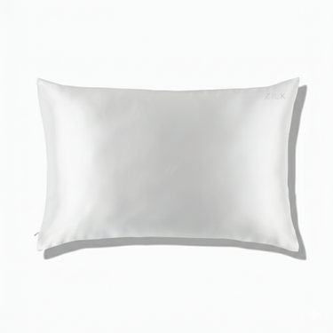 ZILK White silk pillowcase in queen full view