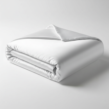 ZILK White silk duvet cover corner ties and hidden zipper detail