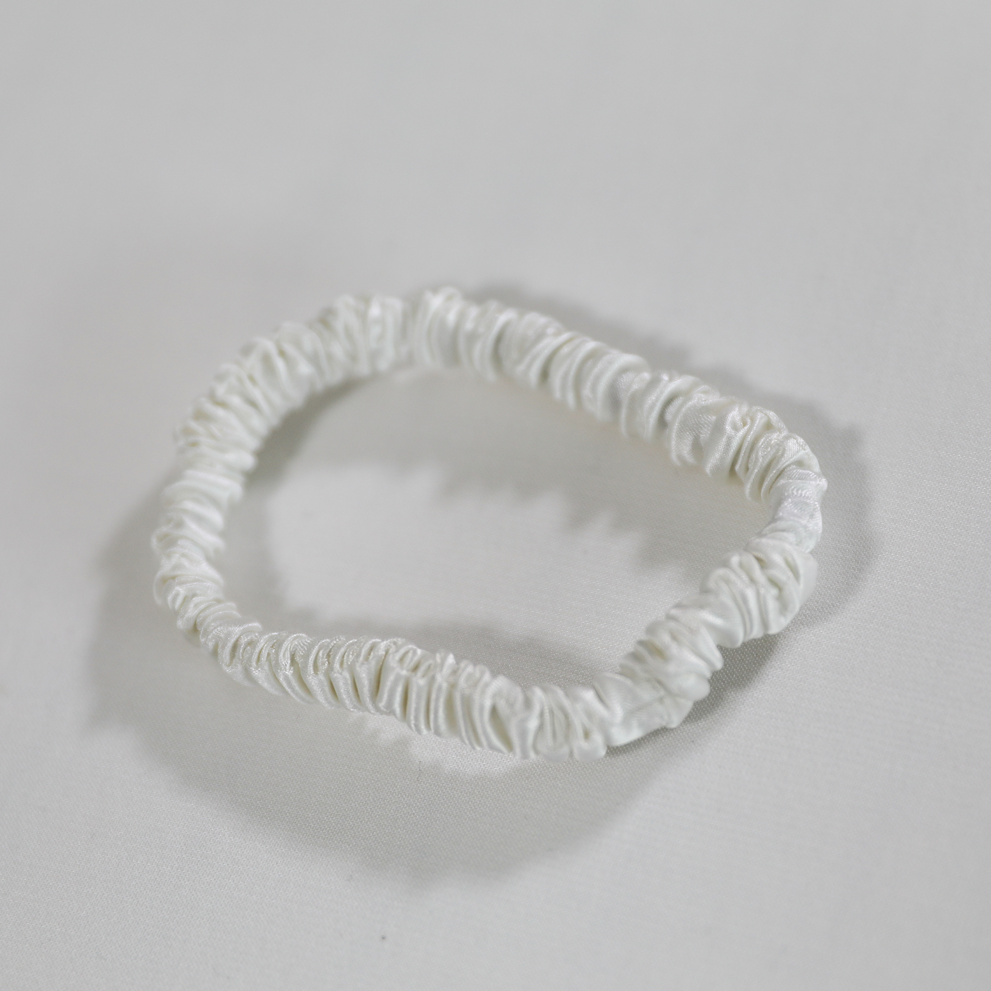 Premium 100% Silk Scrunchies | Thick &amp; Thin, Set of 2 | White