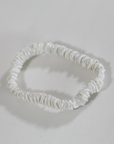 Premium 100% Silk Scrunchies | Thick & Thin, Set of 2 | White