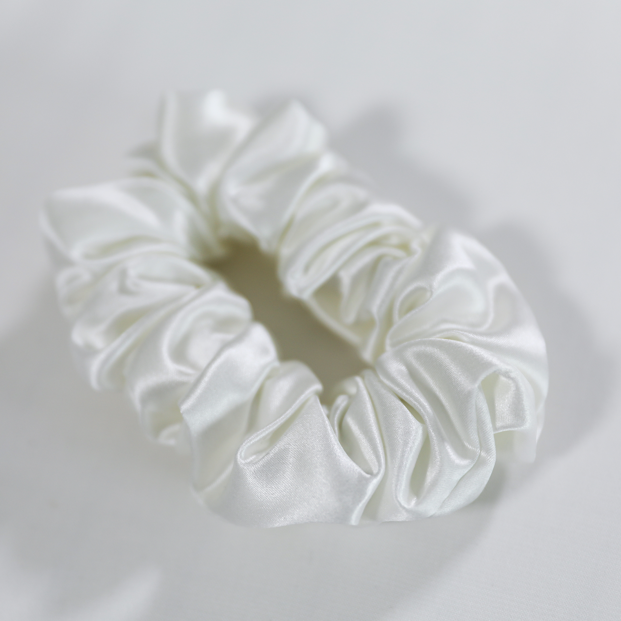 Premium 100% Silk Scrunchies | Thick &amp; Thin, Set of 2 | White