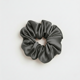 ZILK Darkgray silk scrunchie close-up